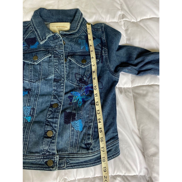 Pilcro and the Letterpress Anthropologie Embroidered Sequin Denim Jacket Small - Picture 5 of 6
